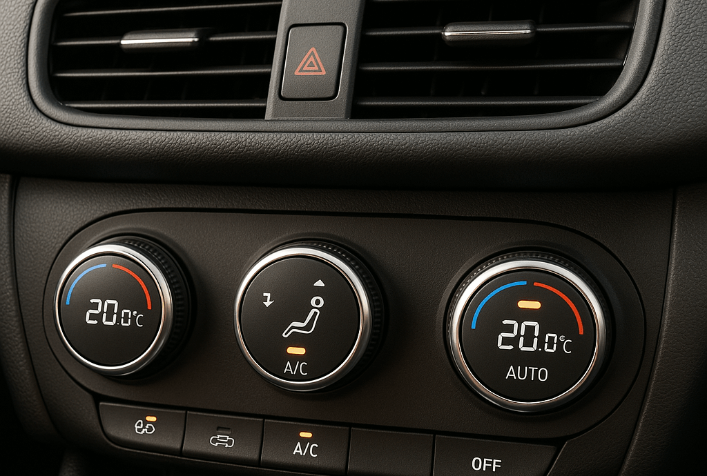 Car air conditioning system in use